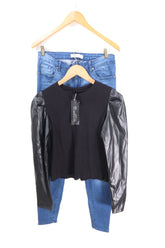 חולצה מעוצבת חדשה בשחור- XS-M